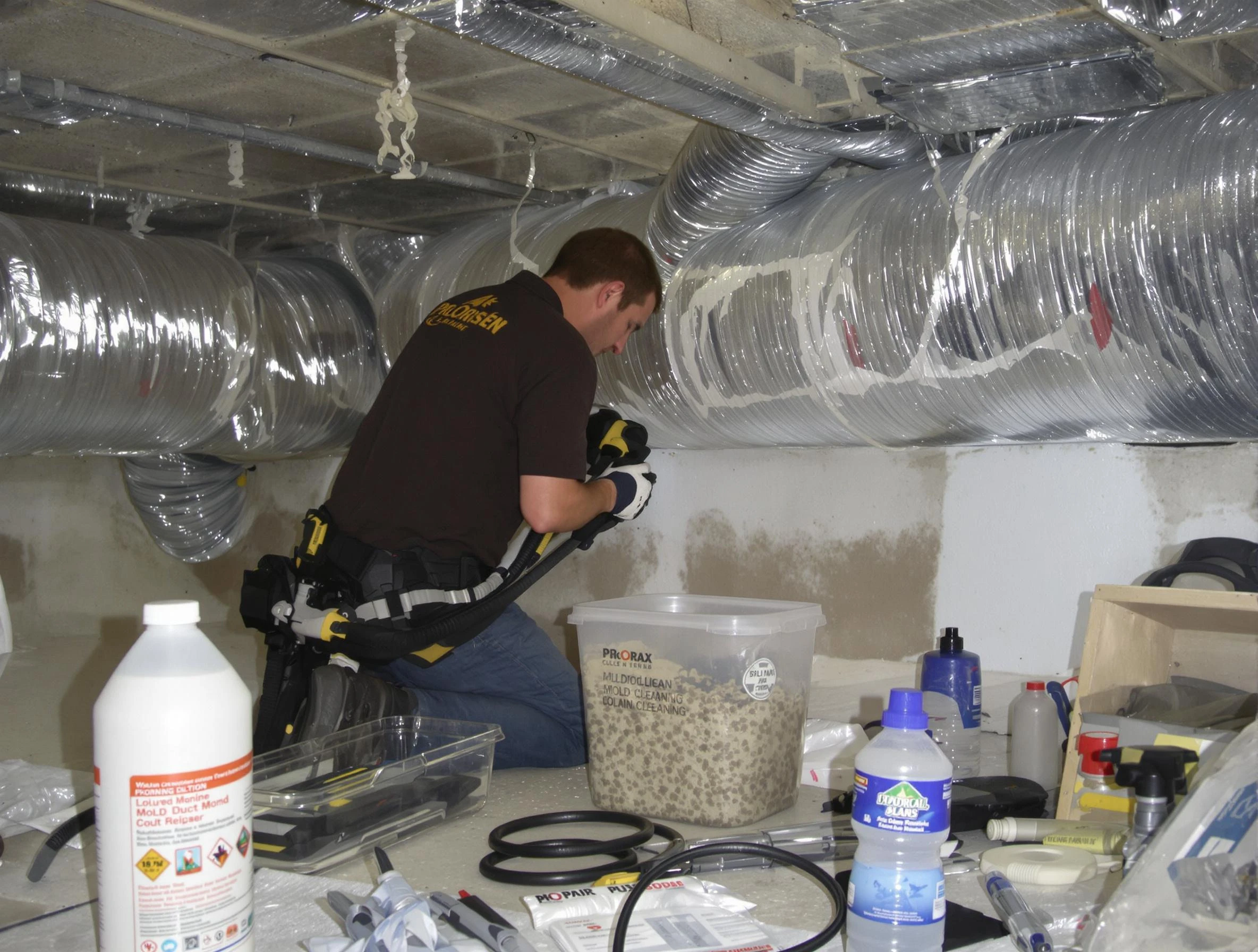 Wheat Ridge Air Duct Cleaning specialist performing professional mold removal from air ducts in Wheat Ridge