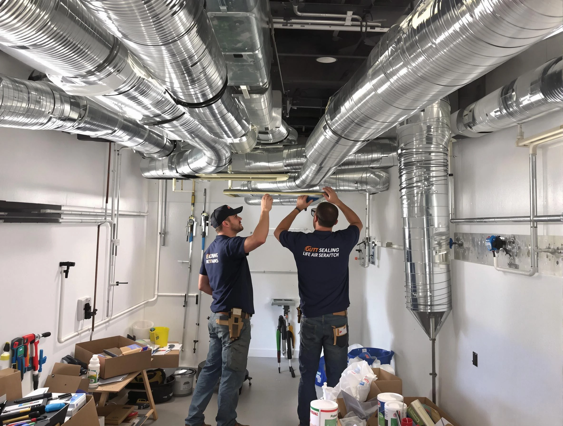 Wheat Ridge Air Duct Cleaning technician applying professional duct sealing solutions in Wheat Ridge